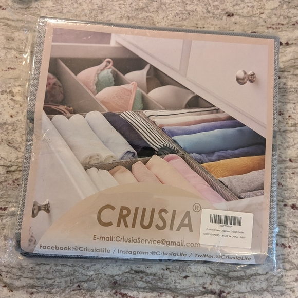 NEW Set Of Six Criusia Storage Drawer Organizer Light Gray Foldable Small Items - Picture 7 of 7
